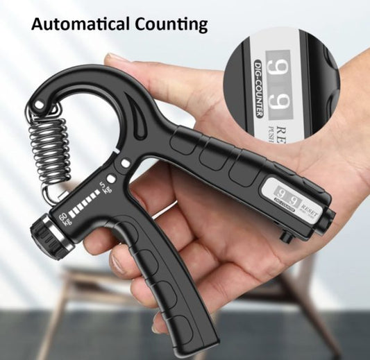 Automatic Counting Hand Gripper Adjustable Resistance Automatic Counting Non-Slip Hand Grip Strength Trainer Fingers Wrist Forearm Exerciser Workout Gear Home Gym Exercise Equipment Hand Gripper 5-60KG Automatic Non-Slip hand strengthen